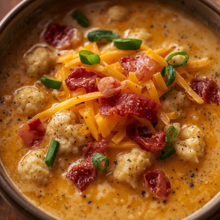 Keto Loaded Cauliflower Soup