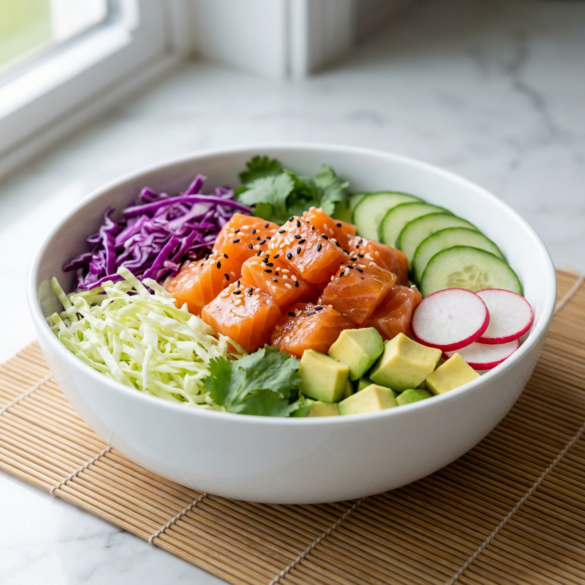 Keto Poke Bowl with Salmon